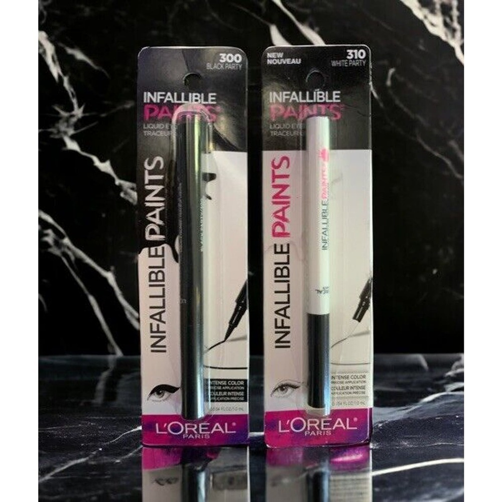 LāORĆAL Infallible Paints Liquid Eyeliner 300 BLACK PARTY + 310 WHITE PARTY